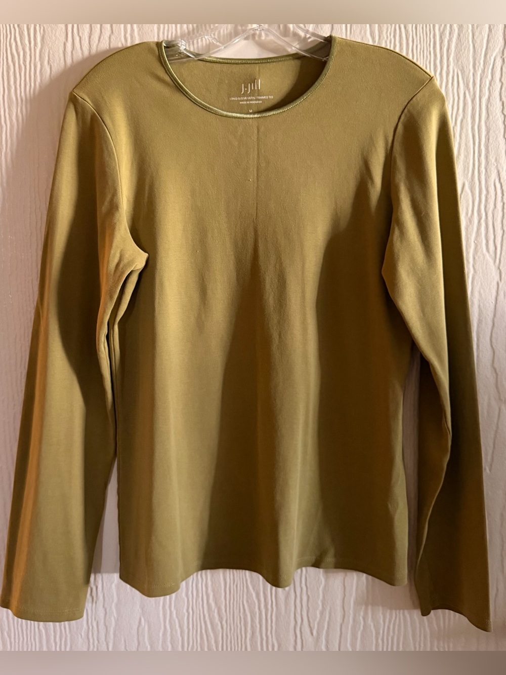 J. Jill Olive Green Long Sleeve Crewneck Tee